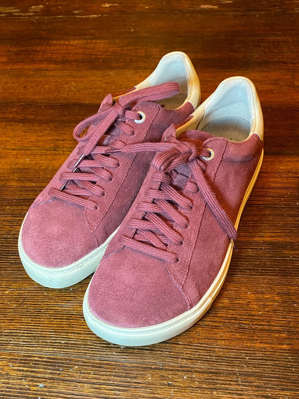 EUC 38 Birkenstock Bend Low Suede Leather Sneaker in Zinfandel colorway